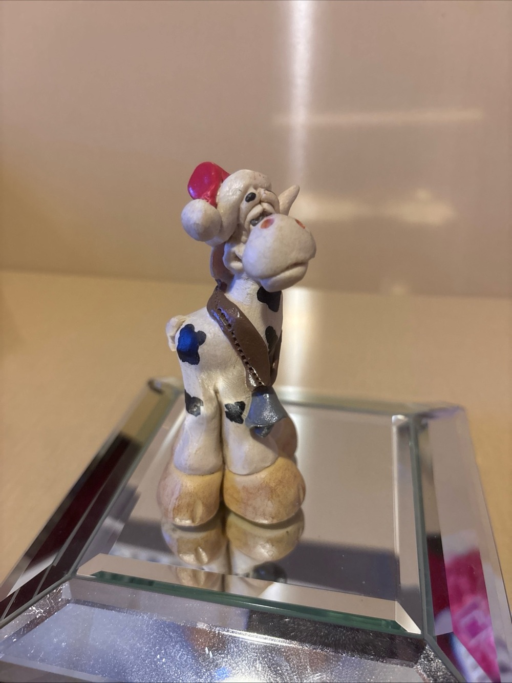 Christmas Spotted Cow Gigurine